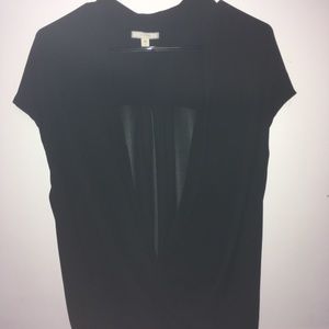 Pleione sexy sleek black blouse.